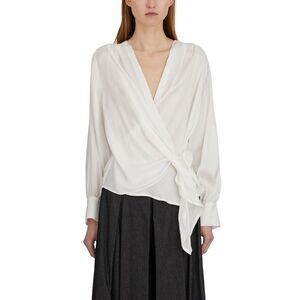 COLLECTION PRIVEE Women's Draped Wrap Blouse Women WHITE Shirts